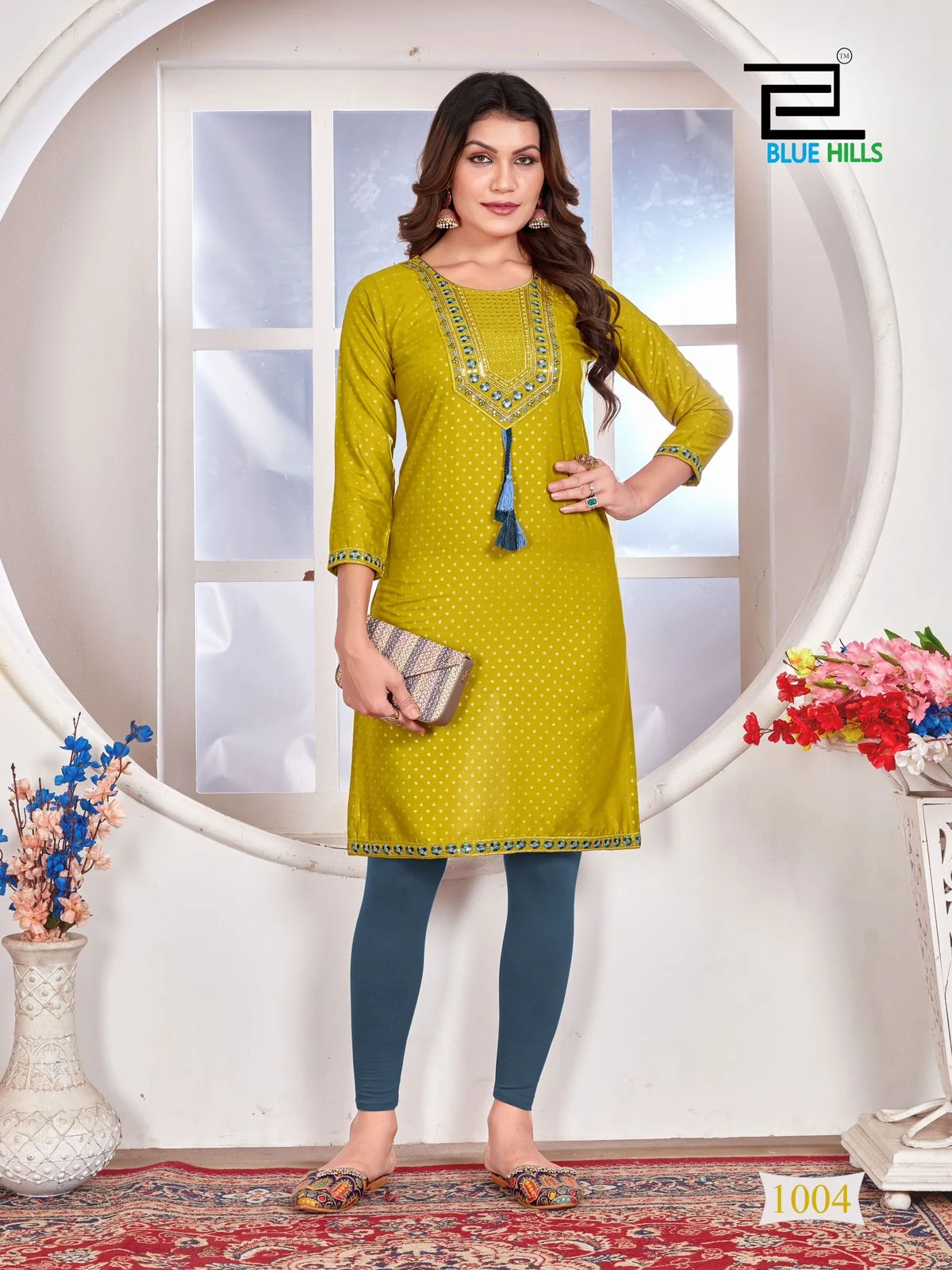 Blue Hills Priya Rayon 14Kg Wholesale Fancy Kurtis Catalog — Wholesale Kurtis, Blue Hills wholesale from Surat — view 5